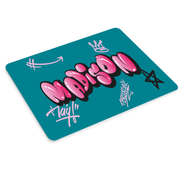 Mouse pad personalizable arte de nombre en negrita - TenVinilo