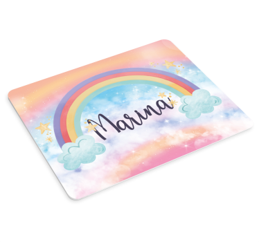 Mouse pad personalizable nubes arcoíris coloridas - TenVinilo