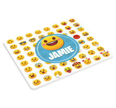Mouse pad personalizable con patrón de emojis felices - TenVinilo