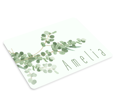 Mouse pad personalizable hoja de eucalipto personalizada - TenVinilo
