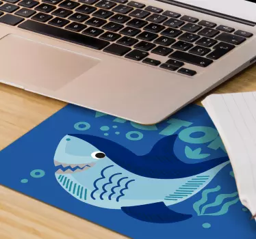 Alfombrilla de ratón ballena infantil con nombre - TenVinilo