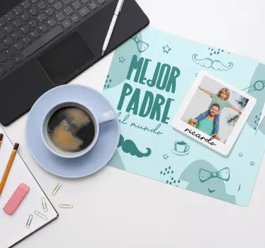 Alfombrilla de ratón personalizable mejor padre - TenVinilo