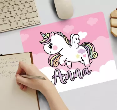 Mouse pad gaming fantasía de unicornio lindo - TenVinilo