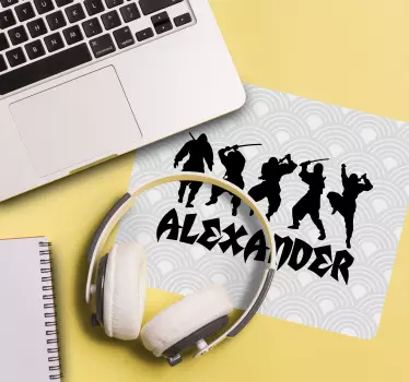 Mouse pad gaming siluetas de ninja - TenVinilo