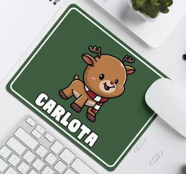Mouse pad navidad reno caricatura adorable - TenVinilo