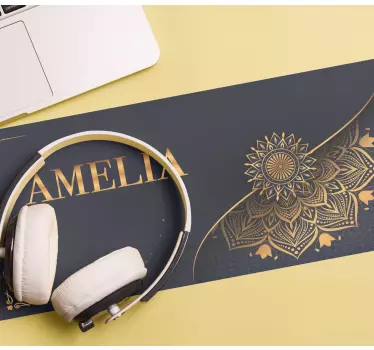 Mouse pad personalizable acento floral elegante - TenVinilo