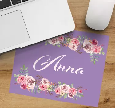 Mouse pad personalizable acento floral personalizado - TenVinilo