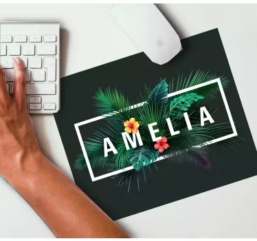 Mouse pad personalizable arreglo floral tropical - TenVinilo