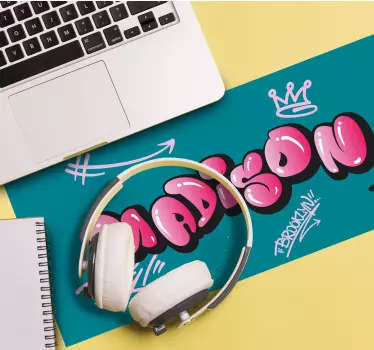 Mouse pad personalizable arte de nombre en negrita - TenVinilo