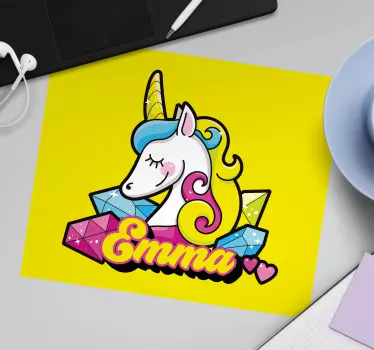 Mouse pad personalizable arte de personaje unicornio - TenVinilo