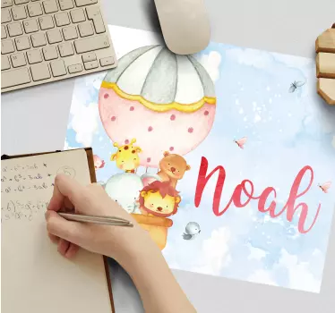 Mouse pad personalizable aventura de globos lindos - TenVinilo