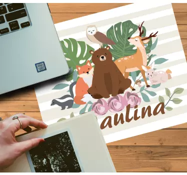 Mouse pad personalizable composición de animales lindos - TenVinilo