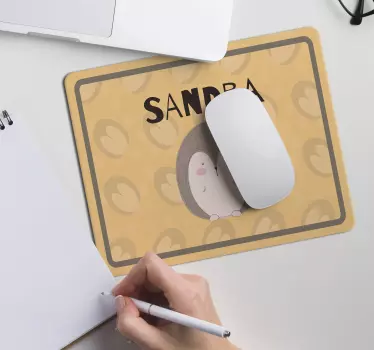 Mouse pad personalizable con arte de erizo adorable - TenVinilo