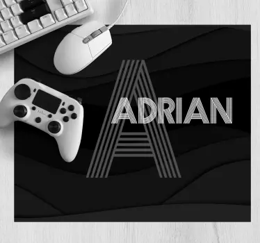 Mouse pad personalizable con inicial personalizada - TenVinilo