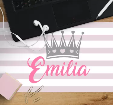 Mouse pad personalizable corona personalizada emilia - TenVinilo