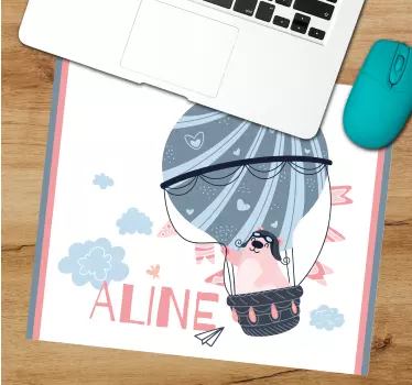 Mouse pad personalizable diseño aventura en globo - TenVinilo
