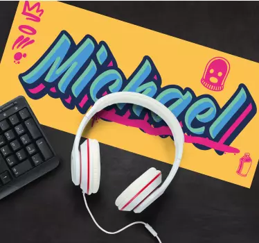 Mouse pad personalizable diseño de nombre colorido - TenVinilo