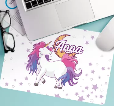 Mouse pad personalizable diseño de unicornio divertido - TenVinilo