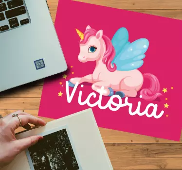 Mouse pad personalizable diseño de unicornio lindo - TenVinilo