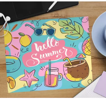 Mouse pad personalizable diseño hola verano - TenVinilo