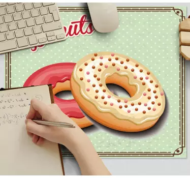 Mouse pad personalizable dúo de donas deliciosas - TenVinilo