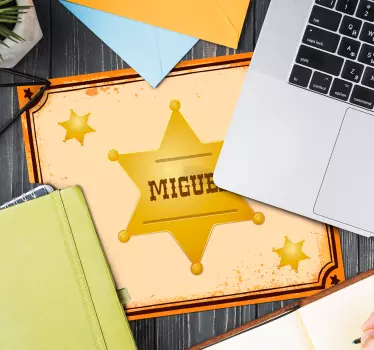 Mouse pad personalizable estrella de sheriff - TenVinilo
