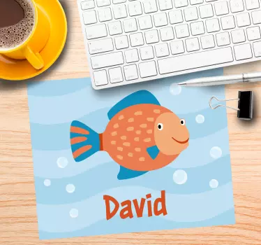 Mouse pad personalizable gráfico de pez alegre - TenVinilo