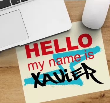 Mouse pad personalizable hola nombre introducción - TenVinilo