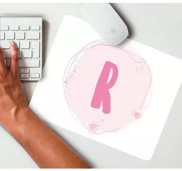 Mouse pad personalizable inicial elegante personalizada - TenVinilo