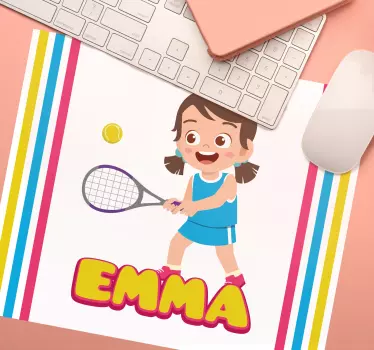 Mouse pad personalizable jugador de tenis animado - TenVinilo