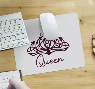 Mouse pad personalizable motivo de corona elegante - TenVinilo