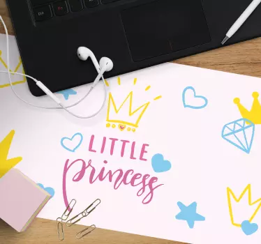 Mouse pad personalizable motivo de corona encantadora - TenVinilo