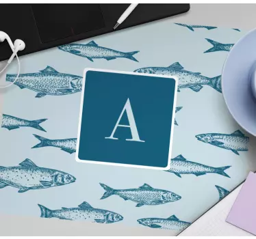 Mouse pad personalizable motivo de peces artísticos - TenVinilo
