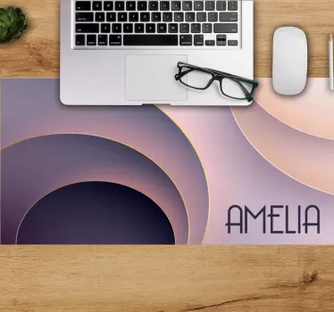 Mouse pad personalizable olas circulares elegantes - TenVinilo