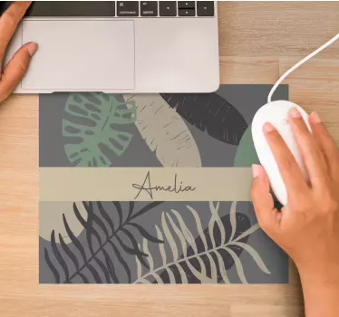 Mouse pad personalizable patrones de hojas personalizadas - TenVinilo