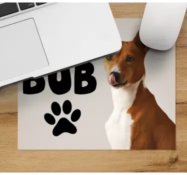 Mouse pad personalizable perro con nombre - TenVinilo