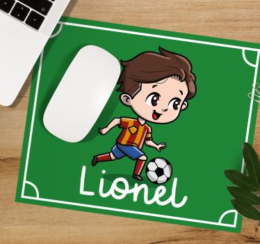 Mouse pad personalizable personaje de fútbol divertido - TenVinilo