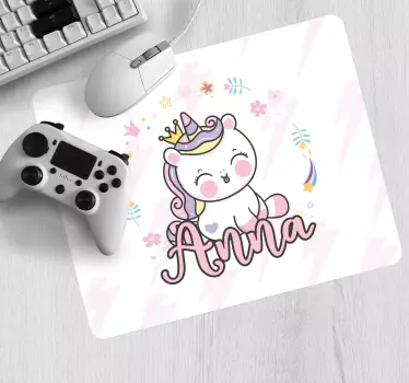 Mouse pad personalizable personaje de unicornio lindo - TenVinilo