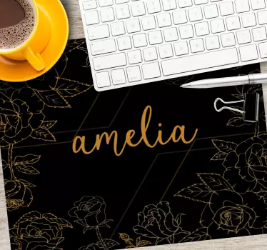 Mouse pad personalizable personalización floral elegante - TenVinilo