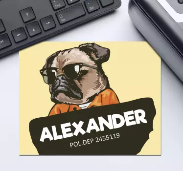 Mouse pad personalizable retrato de perro genial - TenVinilo