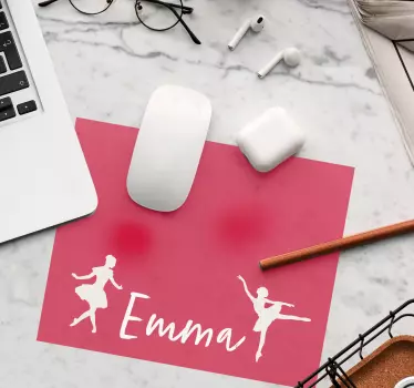 Mouse pad personalizable siluetas de danza ballet - TenVinilo