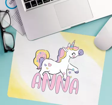 Mouse pad personalizable tema de unicornio - TenVinilo