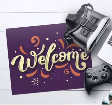 Mouse pad personalizable texto estiloso de bienvenida - TenVinilo