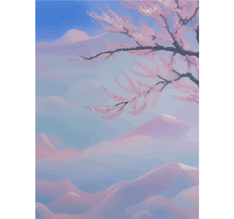 Cortina roller baño rama de flores de cerezo zen - TenVinilo