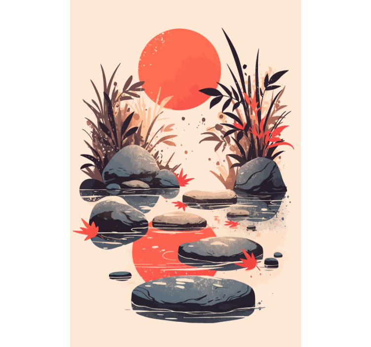 Cortina roller baño inspiración estilo japonés - TenVinilo