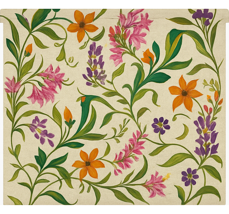 Cortina roller cocina enredaderas florales adornadas - TenVinilo