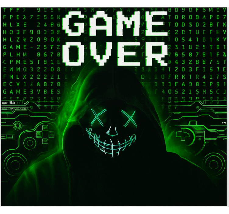 Cortina roller geek game over hackeado y enmascarado - TenVinilo