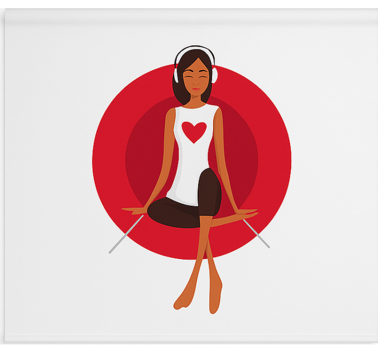 Cortina roller juvenil chica escuchando música - TenVinilo