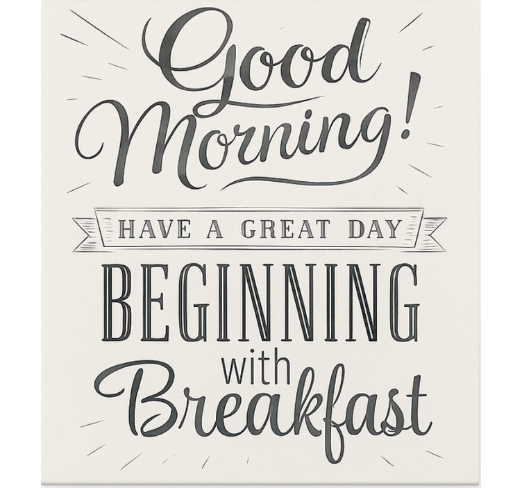 Cortina roller comedor buenos días desayuno - TenVinilo