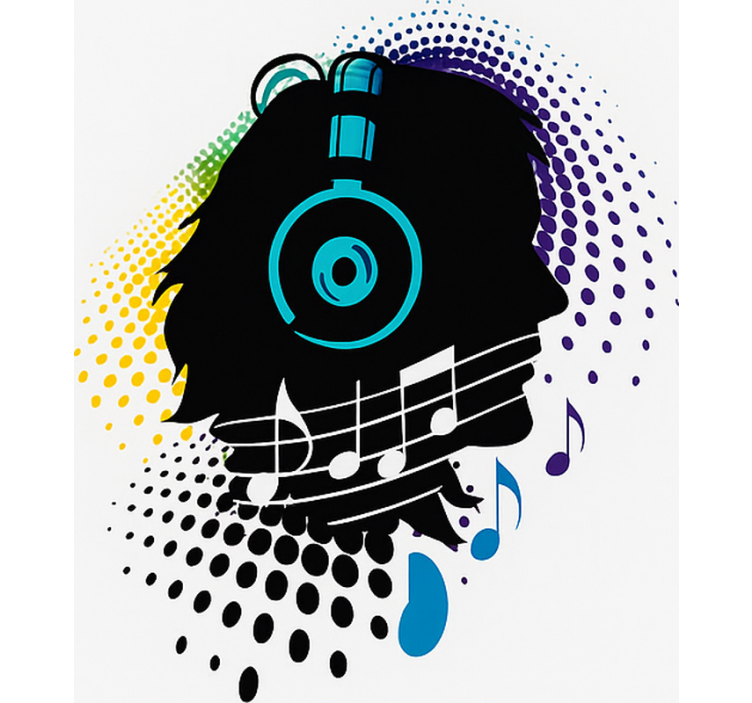 Cortina roller juvenil cabeza de música - TenVinilo